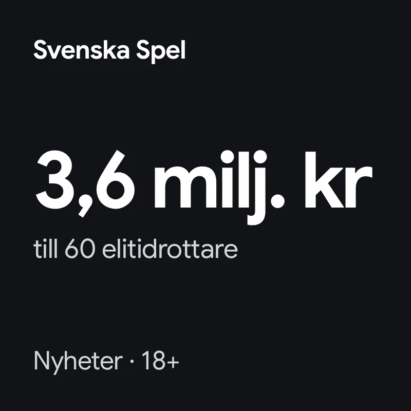 Svenska Spel och RF delar ut 3,6 miljoner till 60 elitidrottare
