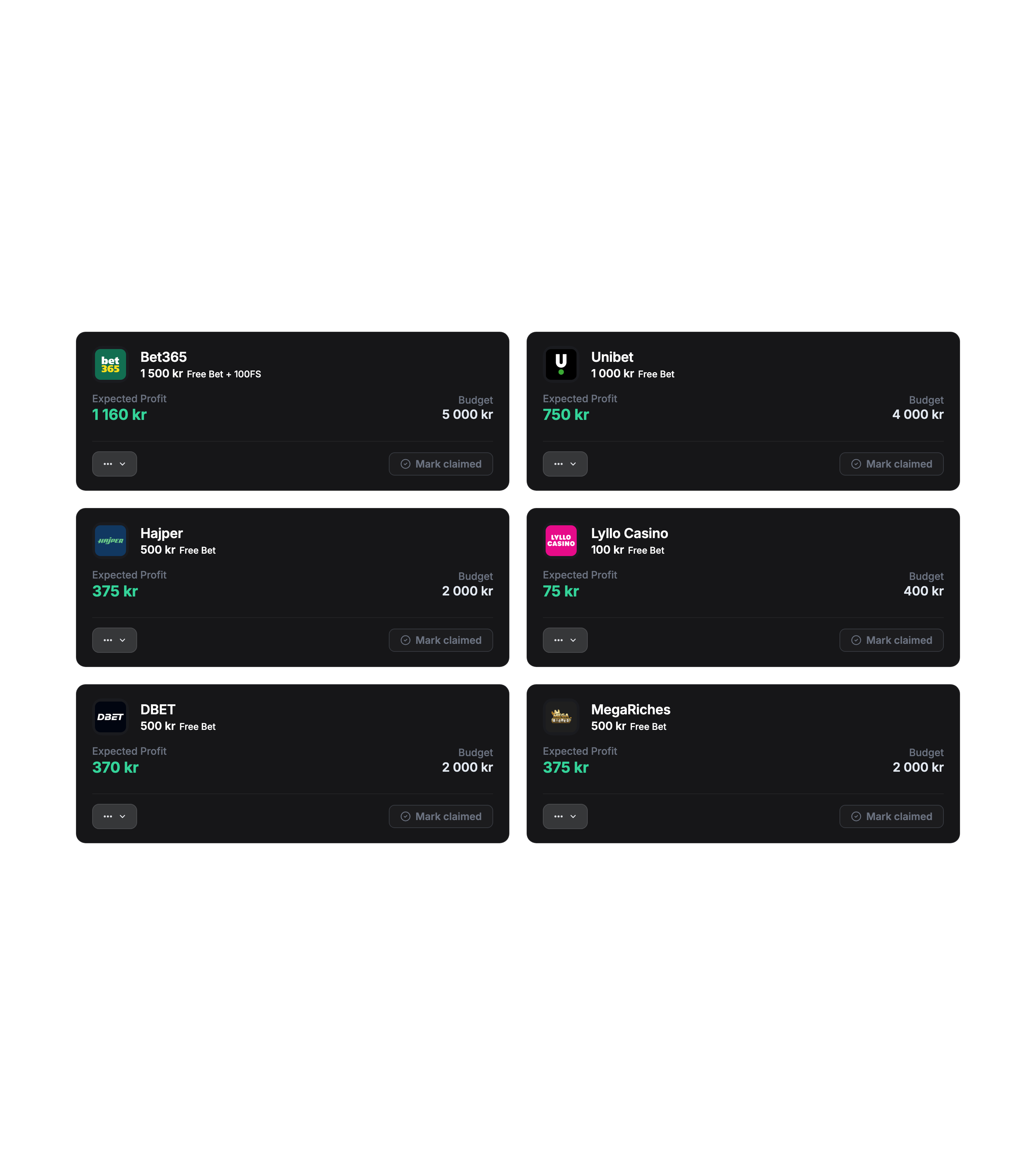 Gratis verktyg, kalkylator, bonus-lista och guldboost