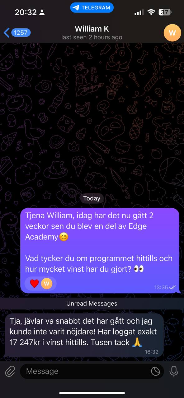 William K 14-dagars checkup skärmbild